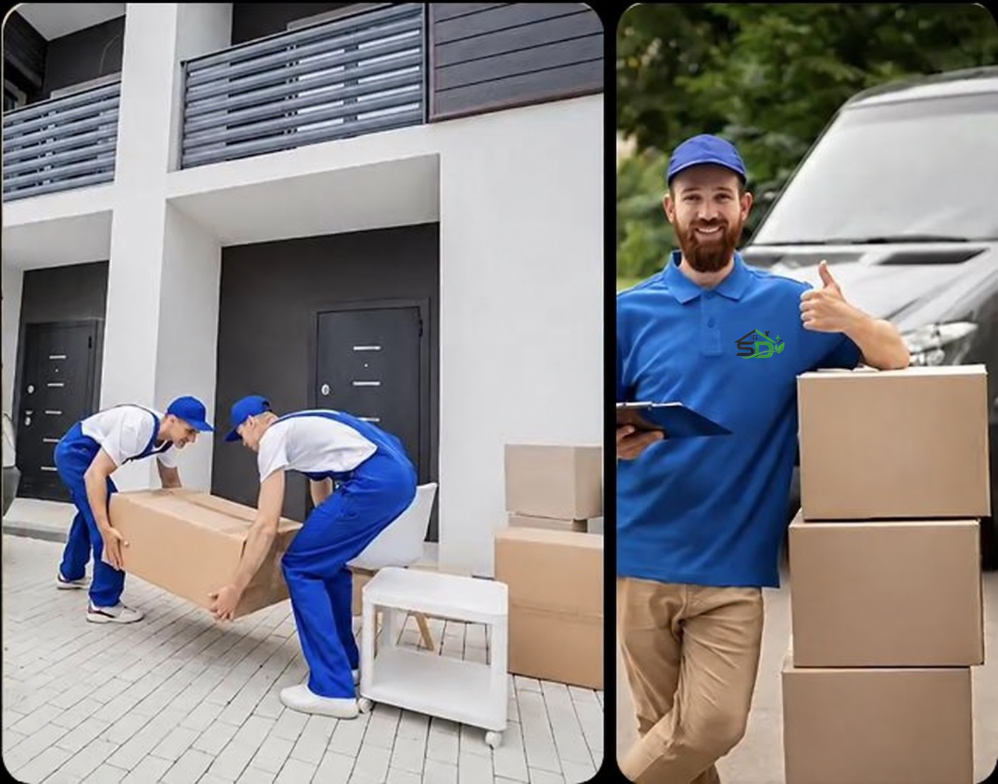 Professionelles Team bei Umzug und Transport